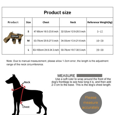 Dog Harness with 4 Dog Patches, Reflective Pet Harness with Durable Soft Padded Handle for Training Med