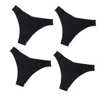 Ice Silk Low Rise Panties Seamless Underwear Women V-Shaped Briefs Quick-Drying Sports Thongs Female Underpants S-L 4Pcs/Set