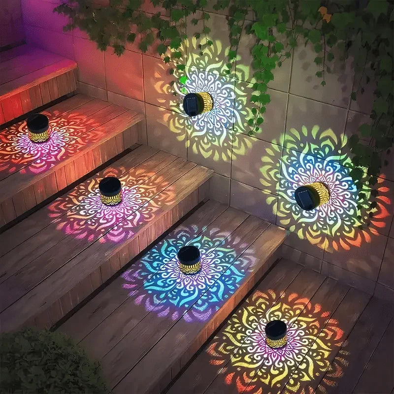 1/4pcs Solar Mandala Sunflower Outdoor Wall Light Waterproof Garden Decorative Lamp for Yard Courtyard Fence Decor
