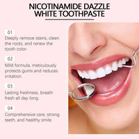Niacinamide Whitening Toothpaste Dental Stains Removing Prevent Bad Breath Oral Cleaning Refreshing Reduces Plaque Toothpaste