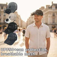 Solar Fan Hat USB Rechargeable Sunscreen Cap with Built-in Fan Outdoor Sun Protection Sunhat for Fishing Hiking Golf Camping