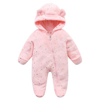 Newborn Baby Flannel Rompers Soft Warm Autumn Winter Bodysuit for Boys & Girls Cartoon Print Jumpsuit 0-19M Newborn Baby Clothes