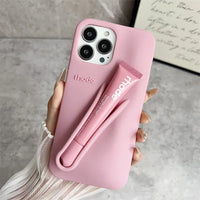 Lemontini Phone Case for IPhone 11 12 13 14 15 16 Pro Max Plus 17 Air Makeup Lip Gloss Silicone Cover with Lip Glaze