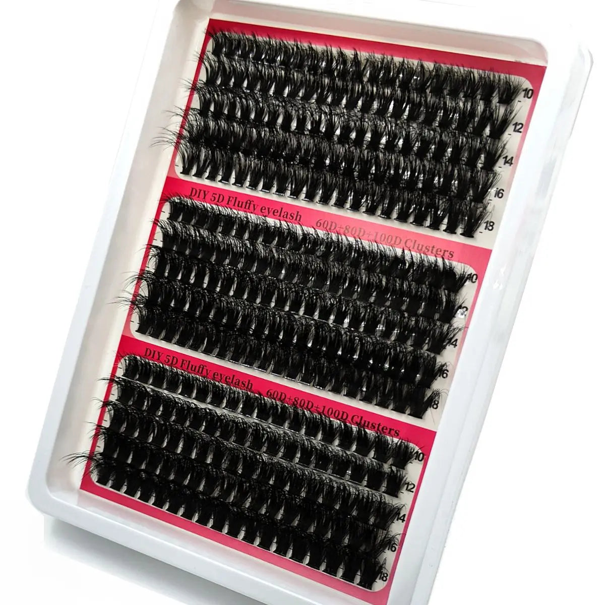 New 15Rows DIY 5D Fluffy Lash Clusters 60D-200D Thick Eyelash Clusters Wispy Individual Lashes 10-20mm Cluster Eyelash Extension