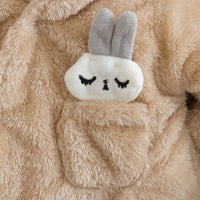 New Baby Plush Climbing Clothes Baby Warm and Thick Cartoon Dog Rabbit Cute Cotton Clothes for 0-2 Years Autumn and Winter