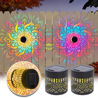 Solar Powered Mandala Sunflower Wall Light Outdoor Garden Decorative Lantern for Patio Courtyard Fence Landscape Lighting
