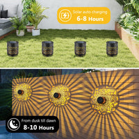 Outdoor Solar Powered Wall Light with Mandala Design Projection for Garden Yard Patio Decoration Solar Decor Light 2 Install way