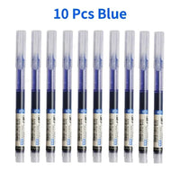 Needle Type Gel Pens Straight Liquid Ballpoint Pen Kawaii Stationery School Office Supplies Writing 10Pcs/set High