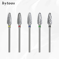 HYTOOS Bullet Carbide Nail Drill Bits Professional Rotary Flame Nail Bit Manicure Acrylic Gel Remover Nails Accessories Tools