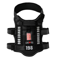 Dog Harness with 4 Dog Patches, Reflective Pet Harness with Durable Soft Padded Handle for Training Med