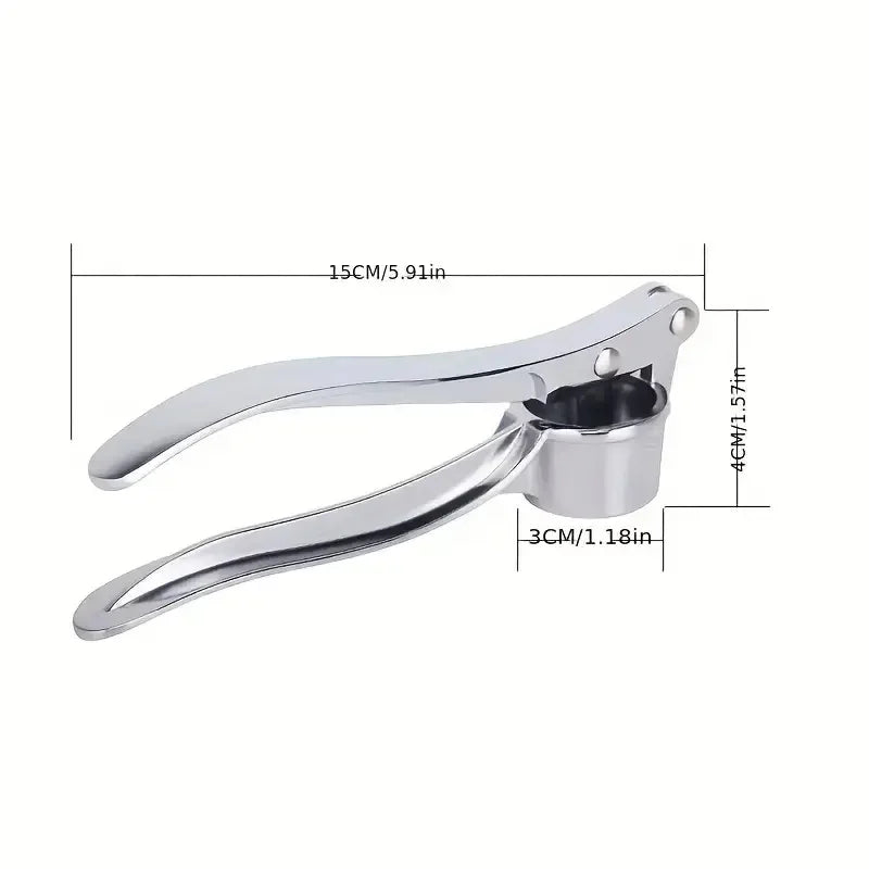 1pc Stainless Steel Garlic Press Ginger Crusher Heavy-Duty Manual Handheld Crusher Daily Cooking Garlic Crusher, Ginger Grater