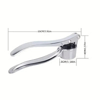 1pc Stainless Steel Garlic Press Ginger Crusher Heavy-Duty Manual Handheld Crusher Daily Cooking Garlic Crusher, Ginger Grater