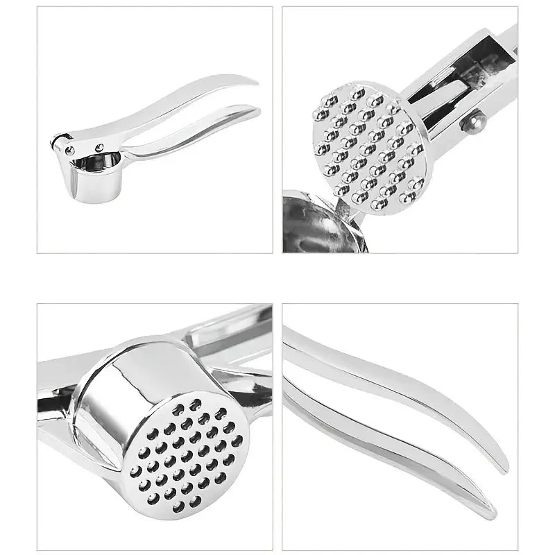 1pc Stainless Steel Garlic Press Ginger Crusher Heavy-Duty Manual Handheld Crusher Daily Cooking Garlic Crusher, Ginger Grater