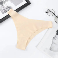 Ice Silk Low Rise Panties Seamless Underwear Women V-Shaped Briefs Quick-Drying Sports Thongs Female Underpants S-L 4Pcs/Set