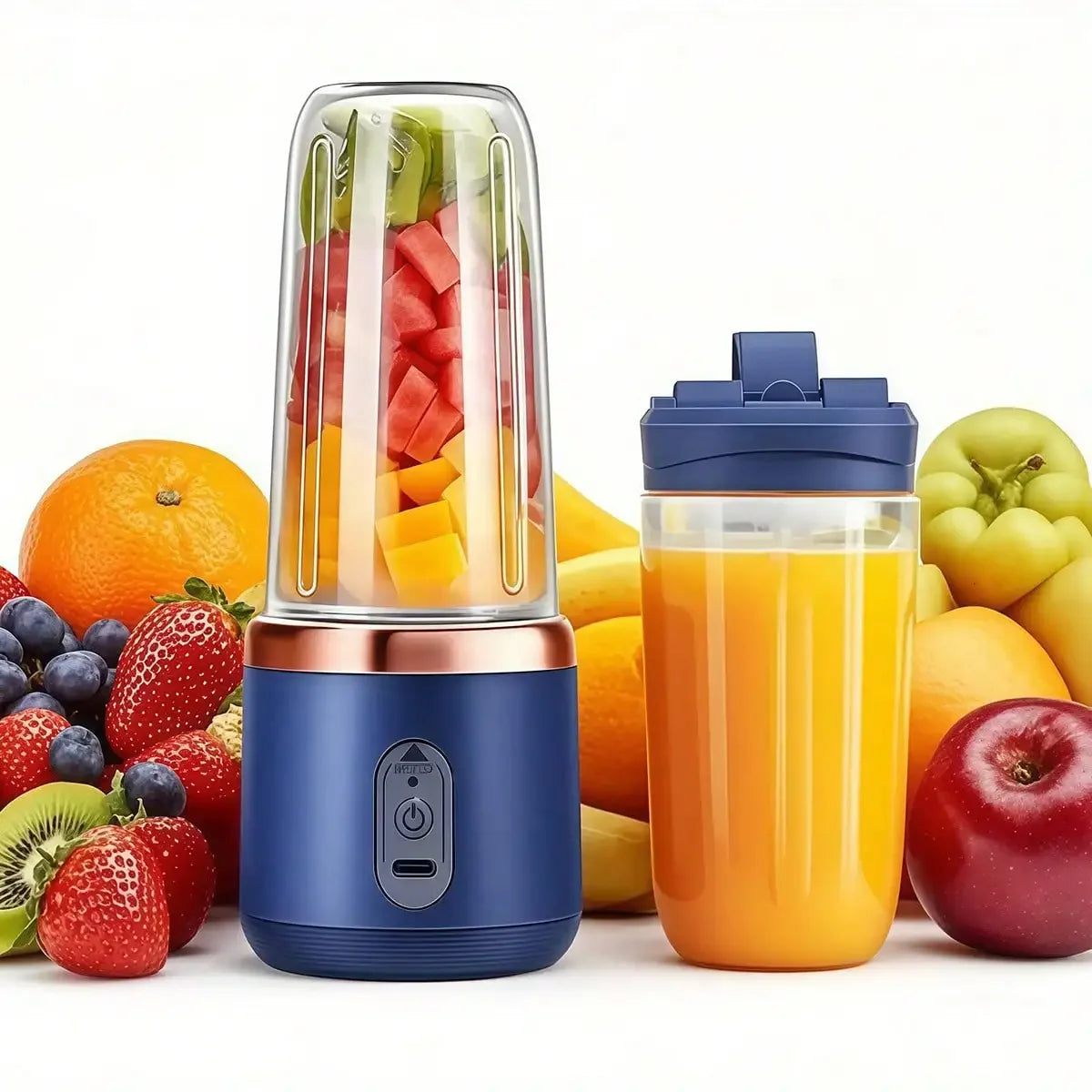 Portable Blender Juicer with Cup - Crush Fruits Veggies for Smoothies, Kitchen Gym Essential