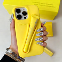 Lemontini Phone Case for IPhone 11 12 13 14 15 16 Pro Max Plus 17 Air Makeup Lip Gloss Silicone Cover with Lip Glaze