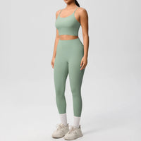 Yoga Clothes Women Tracksuit Athletic Wear Pilates Fitness Suit Gym Workout Push Up Clothes Sports Bra Leggings Suit 2 Piece