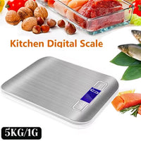 Digital Kitchen Scale LED Display 5kg/1g Stainless Steel Panel Electronic Scales Home Jewelry Food Snacks Weighing Baking Tools