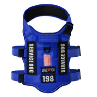 Dog Harness with 4 Dog Patches, Reflective Pet Harness with Durable Soft Padded Handle for Training Med