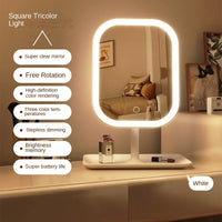 Unique Designer Vanity Mirror Three ColorsLEDLight Makeup Mirror Touch Control Desktop Mirror Bedroom Dressing Mirror