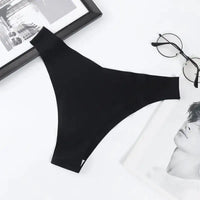 Ice Silk Low Rise Panties Seamless Underwear Women V-Shaped Briefs Quick-Drying Sports Thongs Female Underpants S-L 4Pcs/Set