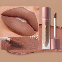 DUNUF  8-color matte velvet smooth easy-to-apply square tube lip gloss waterproof three-dimensional plumping lipstick