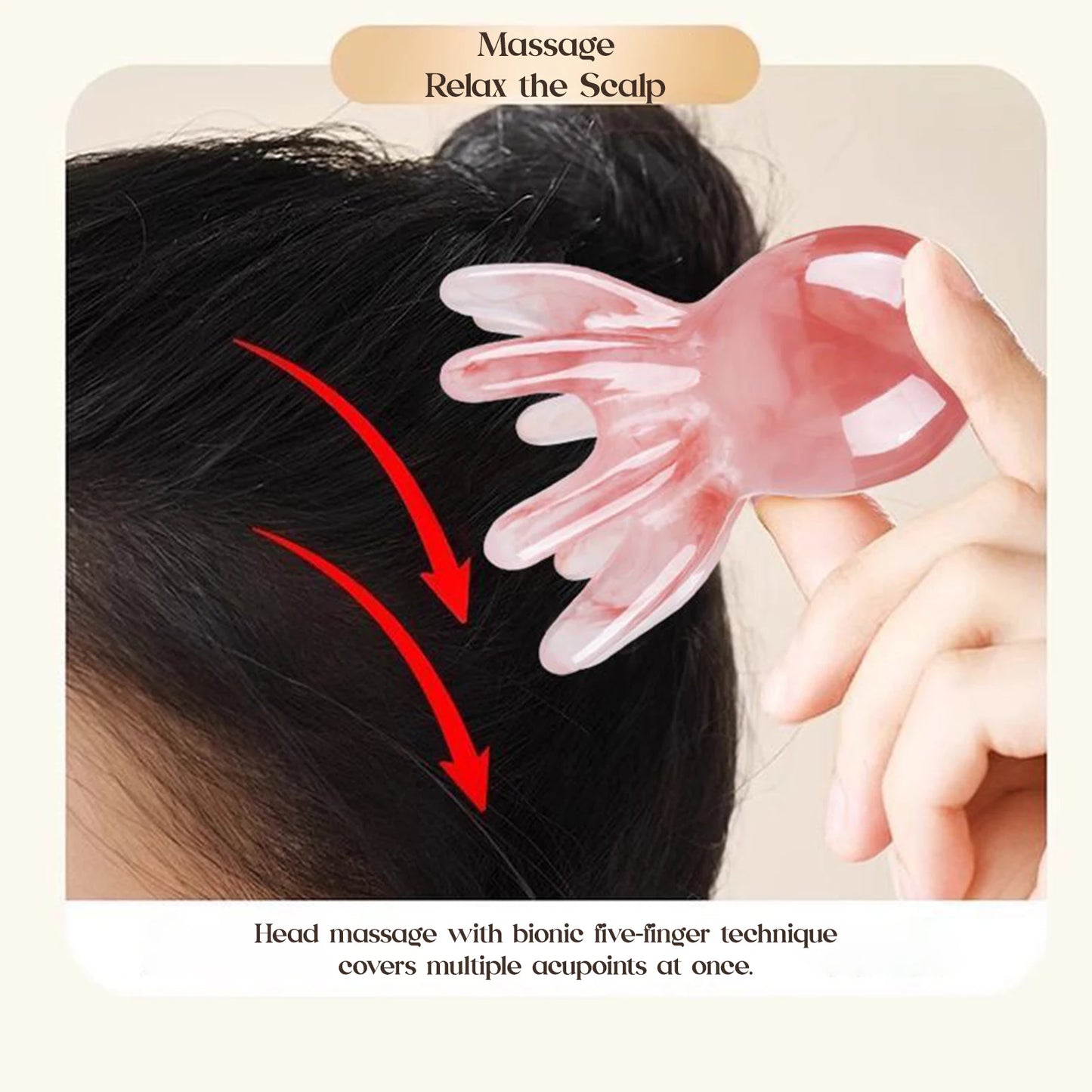 Resin Octopus Massage Comb Head Meridian Scraping Scalp Massage Brush Acupuncture SPA Gua Sha Massage Comb for Fatigue Relief