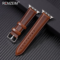 Genuine Leather Strap for Apple Watch 9 Ultra 49mm Series 9 8 7 45mm 41mm Man Woman Band for IWatch 6 5 4 Se 44 42mm Bracelet