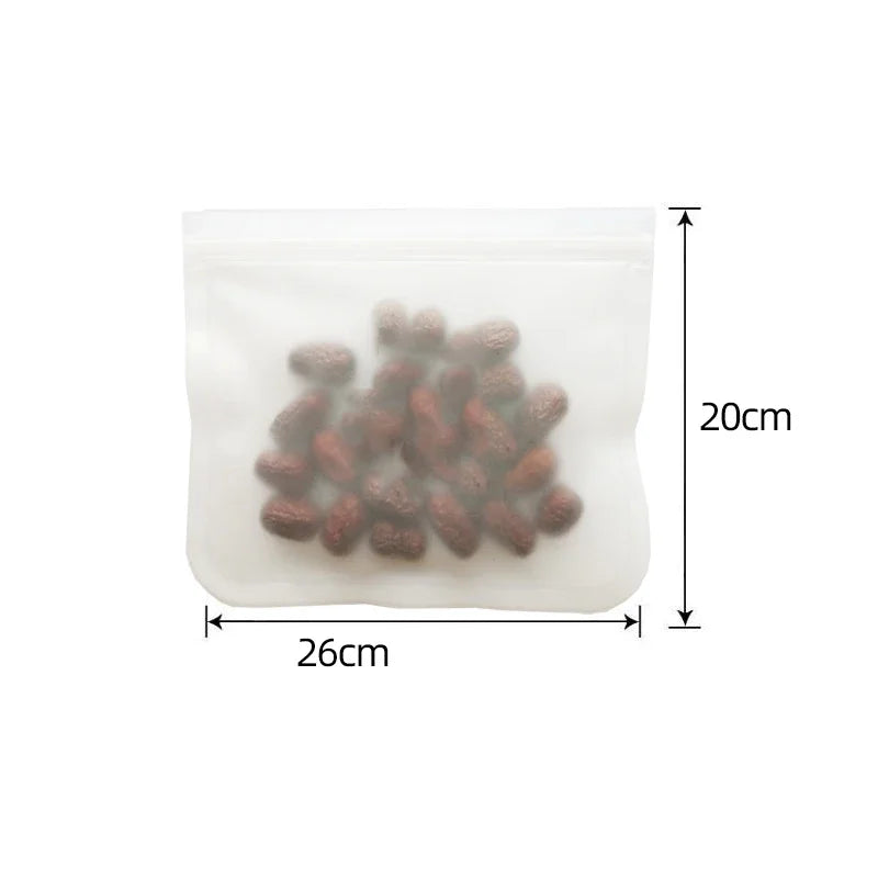 Silicone Food Storage Containers Reusable Food Storage Bags Lunch Bags Stand Up Zip Shut Bag Cup Fresh Food Leakproof Containers