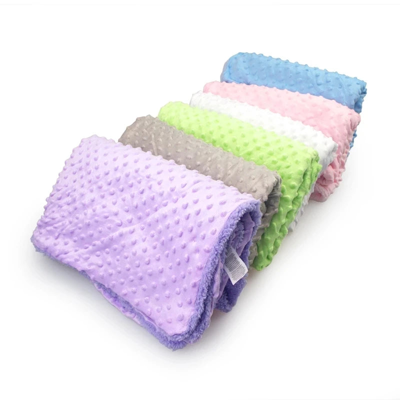 Newborn Thermal Soft Swaddle Wrap Baby Blanket & Swaddling Fleece Blanket Winter Solid Bedding Set Cotton Quilt Infant Bedding