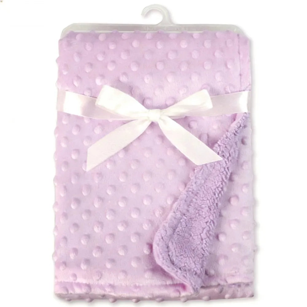 Newborn Thermal Soft Swaddle Wrap Baby Blanket & Swaddling Fleece Blanket Winter Solid Bedding Set Cotton Quilt Infant Bedding