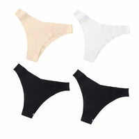 Ice Silk Low Rise Panties Seamless Underwear Women V-Shaped Briefs Quick-Drying Sports Thongs Female Underpants S-L 4Pcs/Set