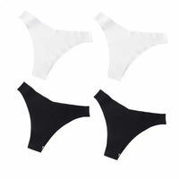 Ice Silk Low Rise Panties Seamless Underwear Women V-Shaped Briefs Quick-Drying Sports Thongs Female Underpants S-L 4Pcs/Set