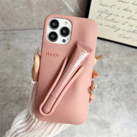 Lemontini Phone Case for IPhone 11 12 13 14 15 16 Pro Max Plus 17 Air Makeup Lip Gloss Silicone Cover with Lip Glaze
