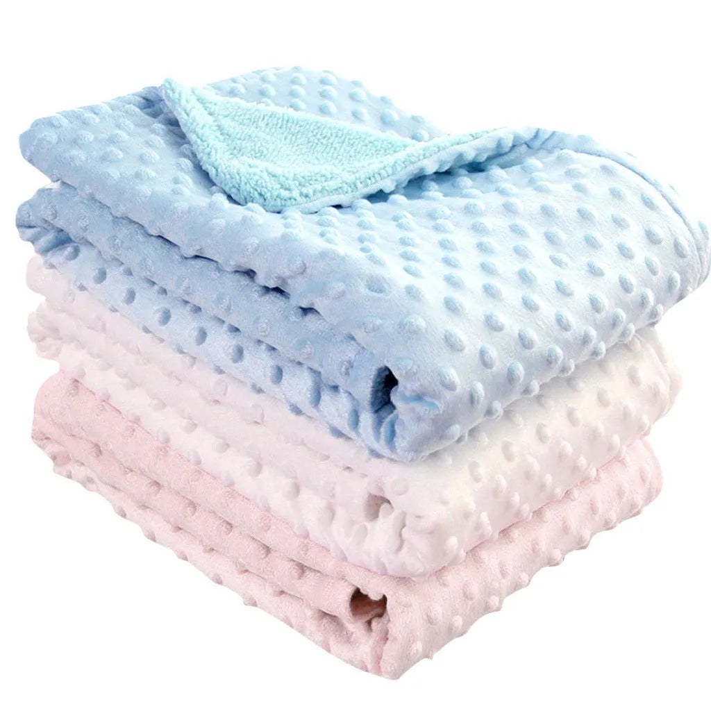 Newborn Thermal Soft Swaddle Wrap Baby Blanket & Swaddling Fleece Blanket Winter Solid Bedding Set Cotton Quilt Infant Bedding