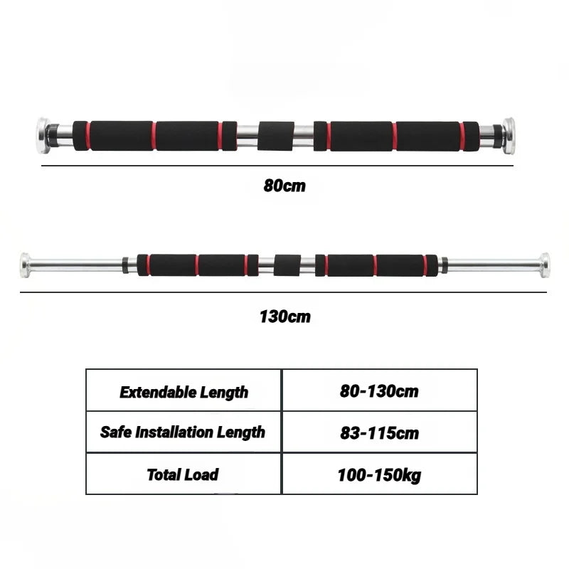 150kg Adjustable Door Horizontal Bars Exercise Home Workout Gym Chin Up Pull Training Bar Sport Fitness Wall Tension Muscle
