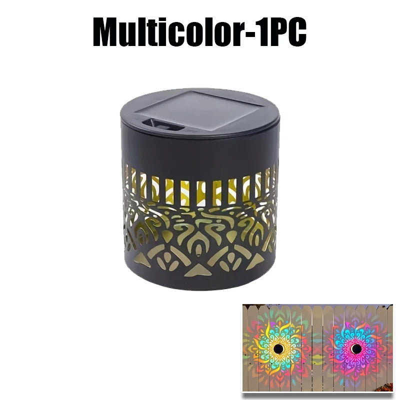 Solar Powered Mandala Sunflower Wall Light Outdoor Garden Decorative Lantern for Patio Courtyard Fence Landscape Lighting