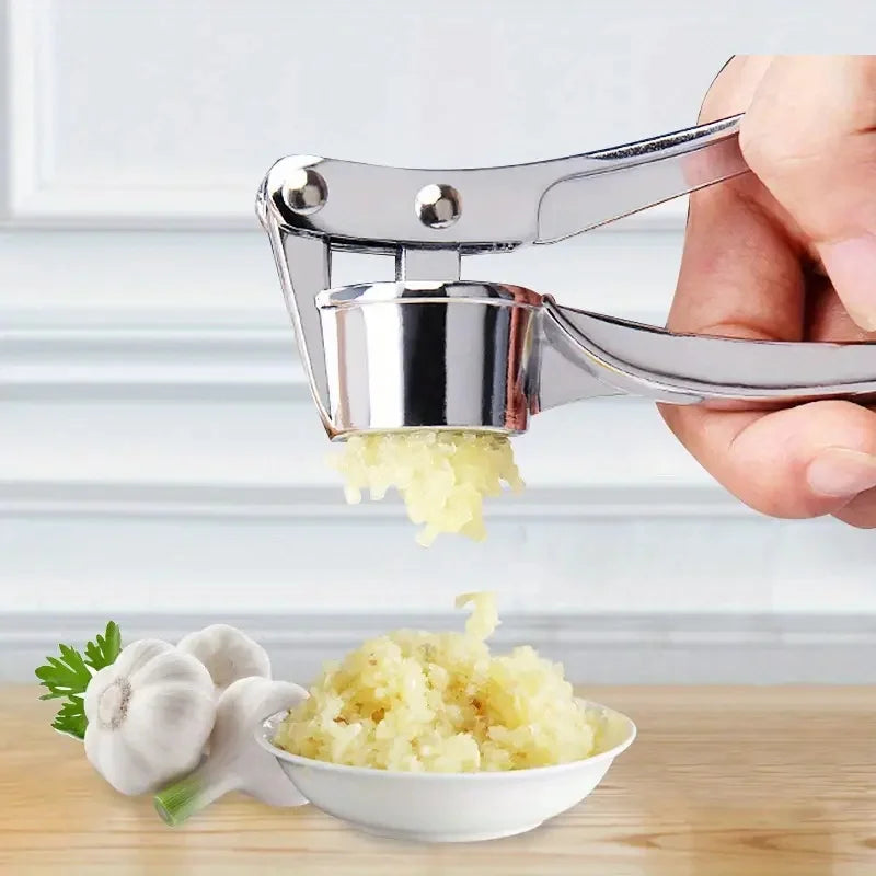1pc Stainless Steel Garlic Press Ginger Crusher Heavy-Duty Manual Handheld Crusher Daily Cooking Garlic Crusher, Ginger Grater