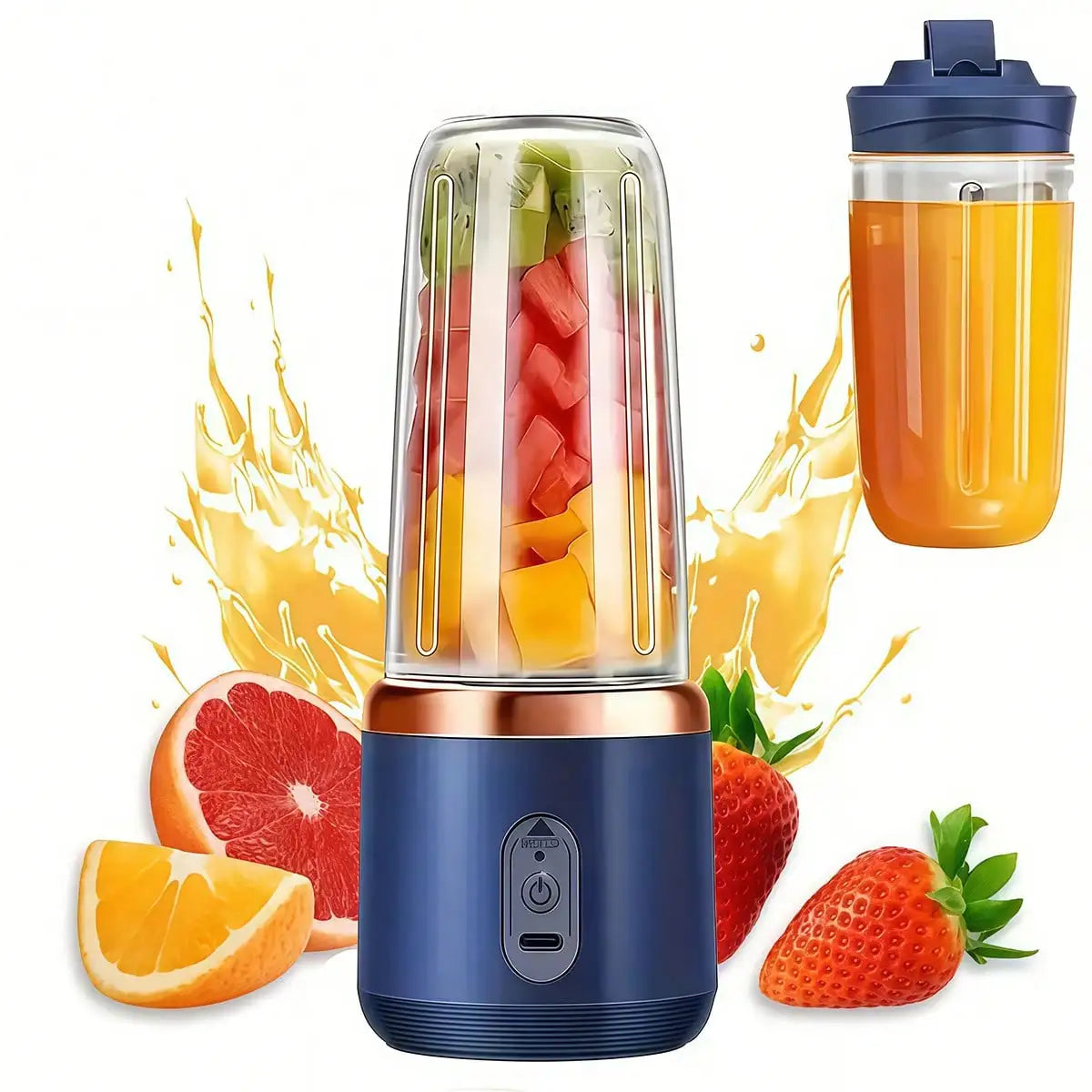 Portable Blender Juicer with Cup - Crush Fruits Veggies for Smoothies, Kitchen Gym Essential