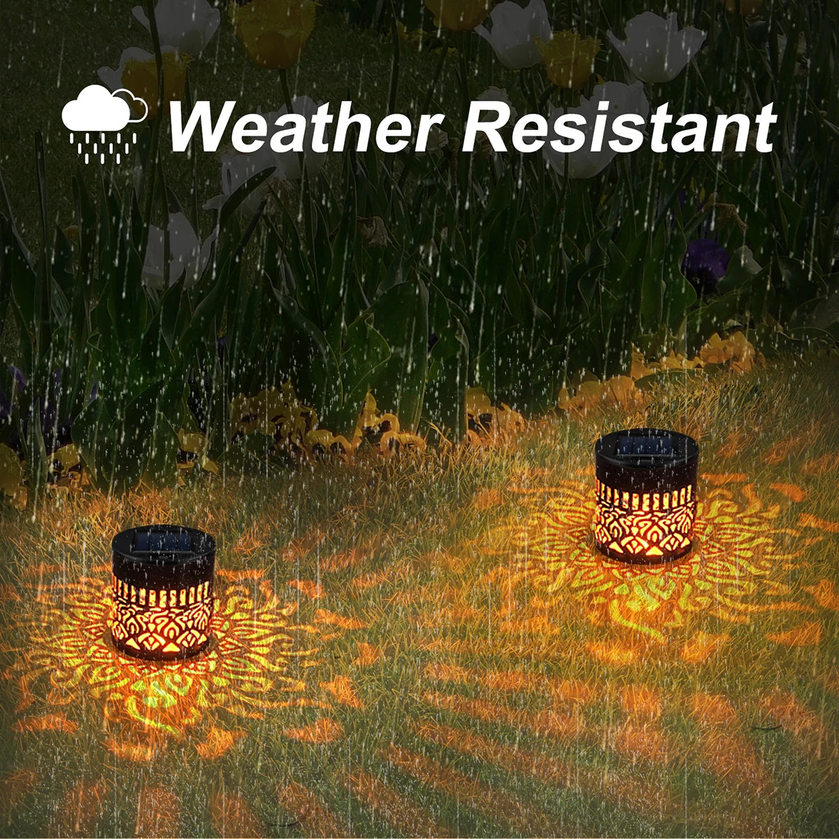 Outdoor Solar Powered Wall Light with Mandala Design Projection for Garden Yard Patio Decoration Solar Decor Light 2 Install way