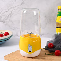 Portable USB Rechargeable Blender 6 Blades Mini Juicer Cup for Travel Sports Kitchen 410ml Fruit Squeezer