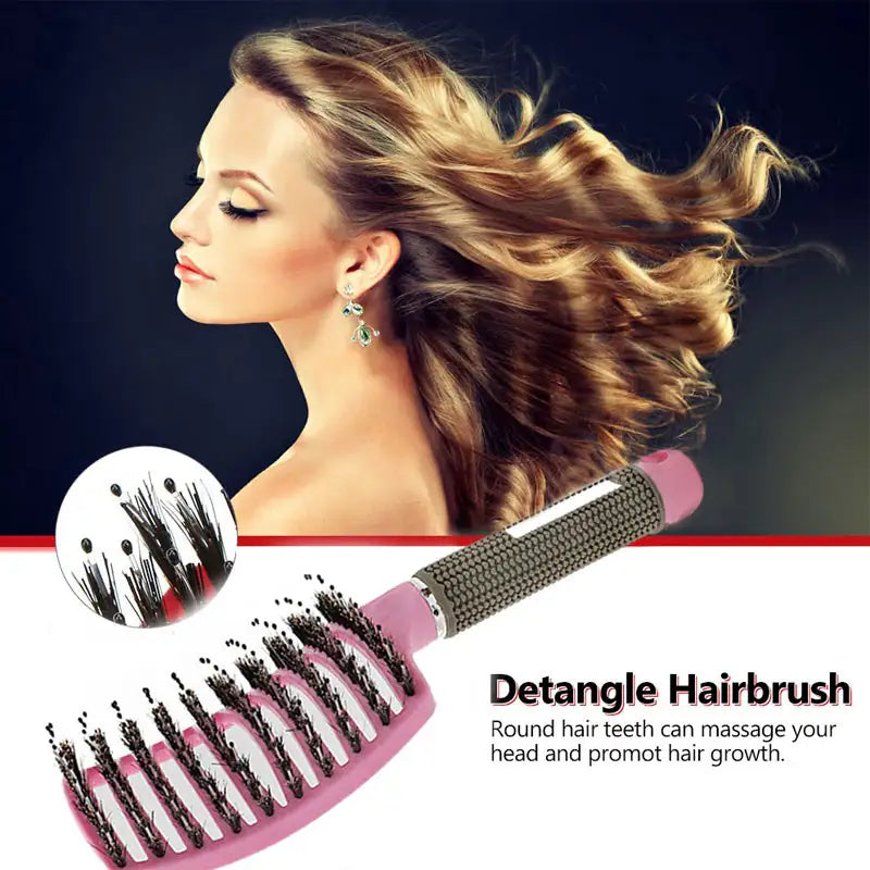Hairbrush Anti Klit Brushy Haarborstel Women Detangler Hair Brush Bristle Nylon Scalp Massage Teaser Hair Brush Comb