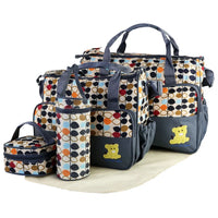 Mummy Diaper Shoulder Bag Set w/Changing Pad – Large Water-Resistant Nappy Bag with Insulated 5 Pockets