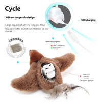 Cat Plush Toys For Indoor Cats Automatic Flapping Bird Cat Toy USB Rechargeable Electronic Pet Enrichment Toys