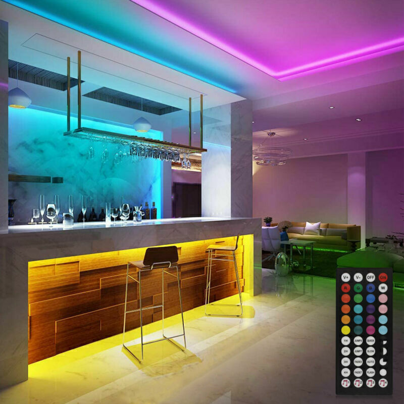 RGB LED Strip Lights with Bluetooth Remote