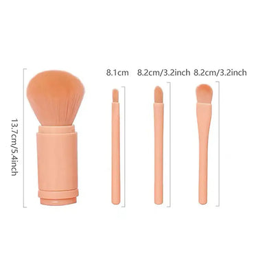 Makeup Brushes Set: 4 in 1 Mini Cute Makeup Brush Retractable Professional Foundation Blending Powder Eye Shadow Brush for Women Facial Cosmetics Makeup Brush Set