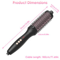 1Pc 3 In 1 Thermal Brush Hair Curler Brush Hair Curler Straightener With 10 Heating Levels 30S Fast Heating Fit For All Hair Types For Home Travel